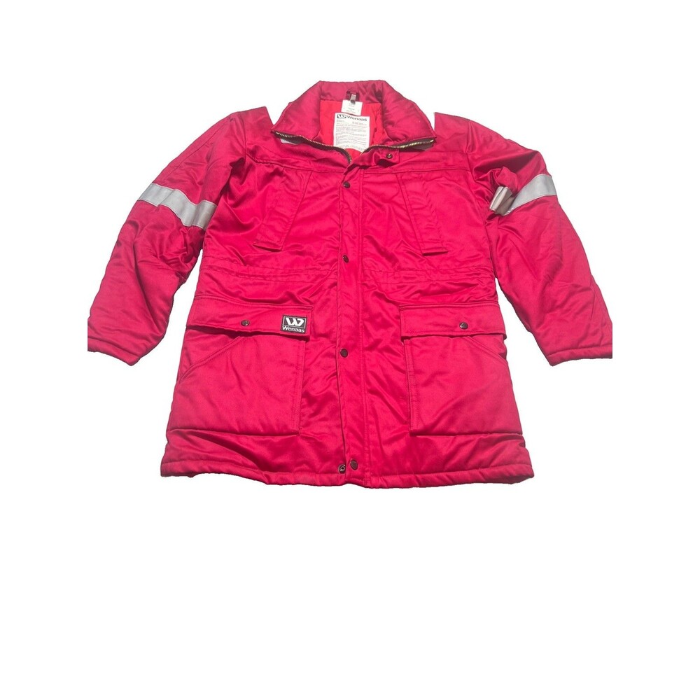 Wenaas Fire Retardant Anti-Flame Jacket Fire Fighter Reflective Red Medium Coat